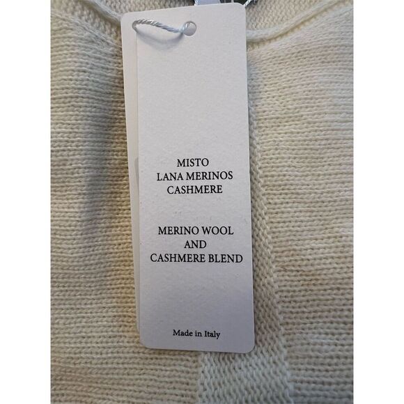 NWT Bianco & Blu Italy Merino Wool & Cashmere Blend Sweater Size L - Picture 5 of 7